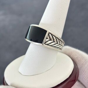 David Yurman Men's Chevron Ring with Black Onyx 9